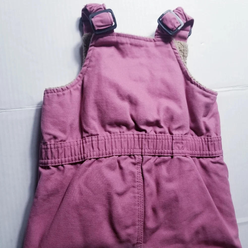 BERNE GIRL'S PINK INSULATED BIB OVERALLS SIZE 24 MONTHS